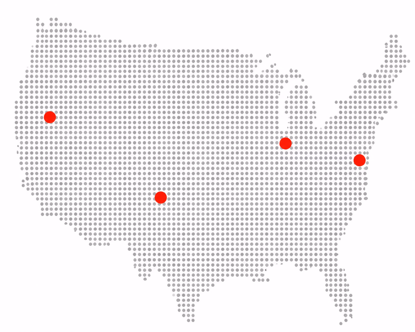 4D LED North America coverage map