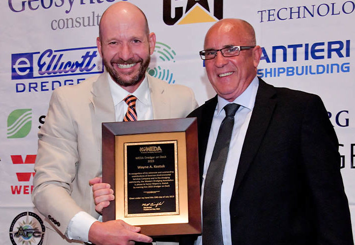 Wayne accepting the award