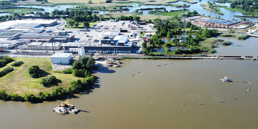an aerial view of our Pledger Creek project